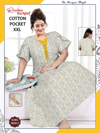 2Xl Size 230325 Ruchee Fashion Cotton Night Gowns Manufacturer Gujarat
