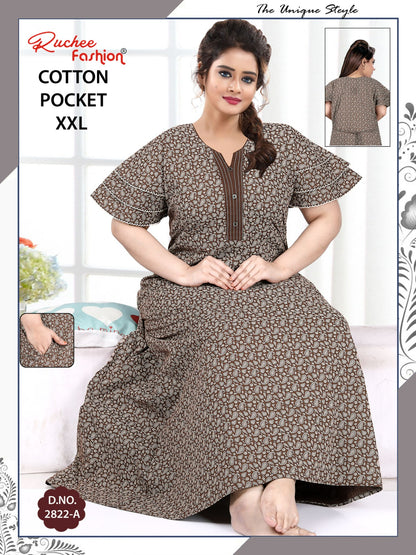 2Xl Size 230325 Ruchee Fashion Cotton Night Gowns Manufacturer Gujarat