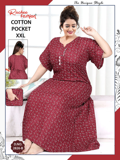 2Xl Size 230325 Ruchee Fashion Cotton Night Gowns Manufacturer Gujarat