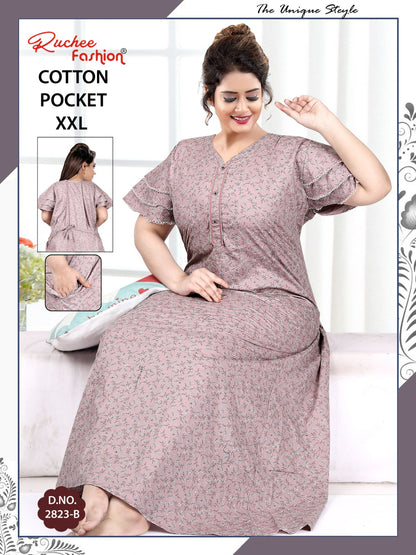 2Xl Size 230325 Ruchee Fashion Cotton Night Gowns Manufacturer Gujarat