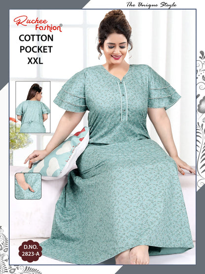 2Xl Size 230325 Ruchee Fashion Cotton Night Gowns Manufacturer Gujarat