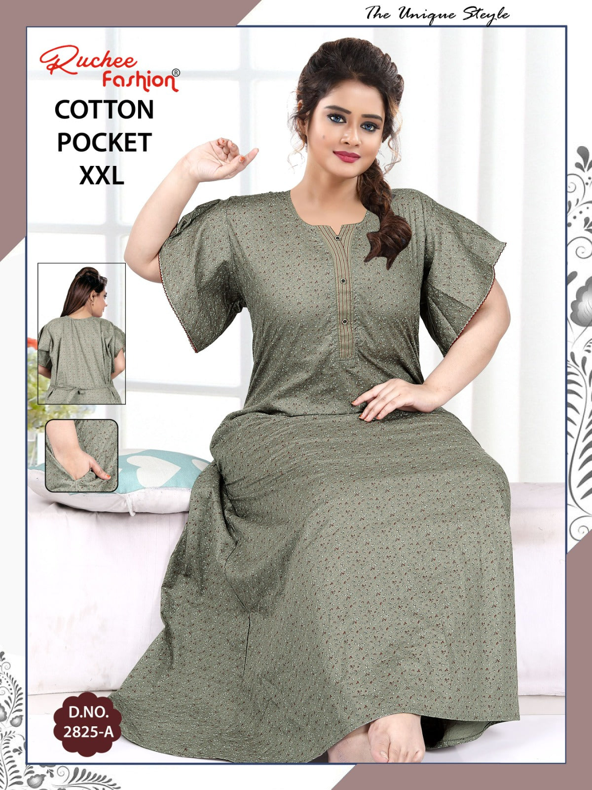 2Xl Size 230325 Ruchee Fashion Cotton Night Gowns Manufacturer Gujarat