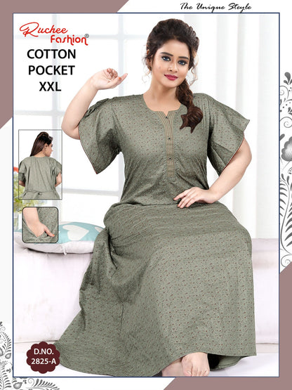 2Xl Size 230325 Ruchee Fashion Cotton Night Gowns Manufacturer Gujarat