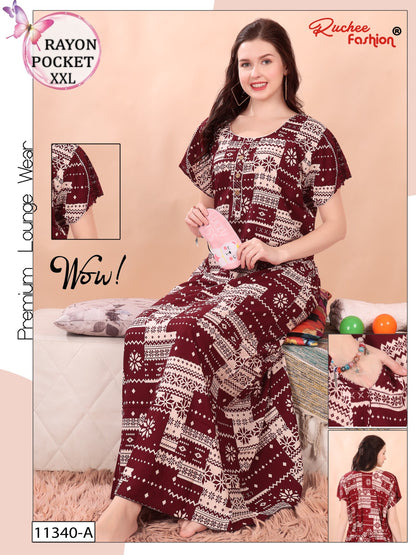 2Xl Size Ruchee Fashion Night Gowns Wholesale Price