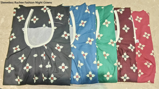 2Xl Sleeveless Ruchee Fashion Rajwadi Night Gowns Supplier Ahmedabad