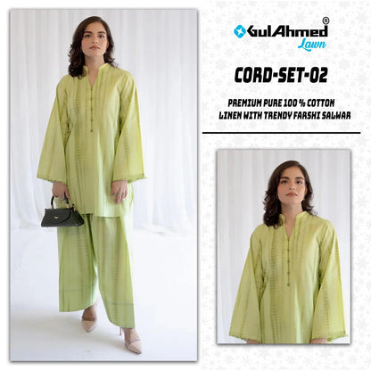 2 Karachi Gul Ahmed Linen Co Ord Set Wholesale Rate