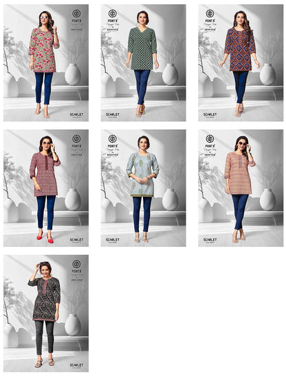 Scarlet Vol 6 Deeptex Prints Cotton Short Kurtis Wholesaler Ahmedabad