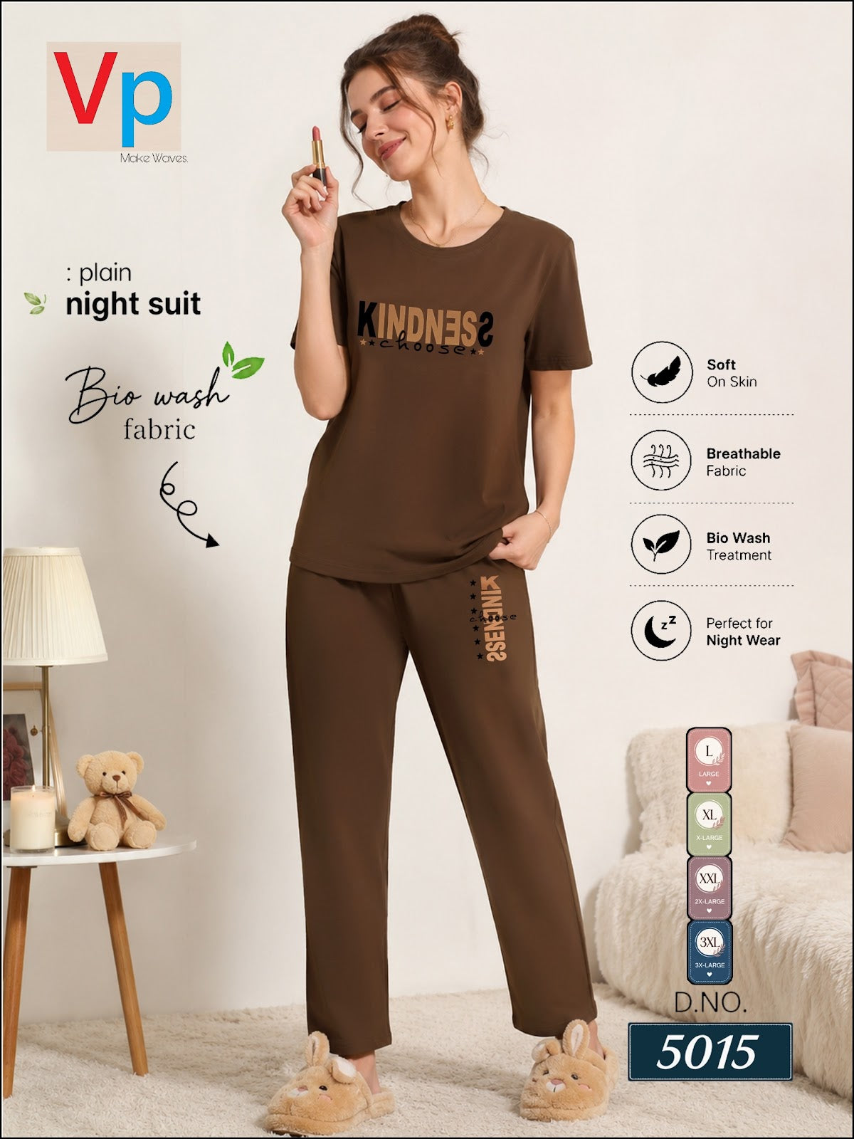 300626 Dno 5015 Vp Hosiery Cotton Pyjama Night Suits Manufacturer India