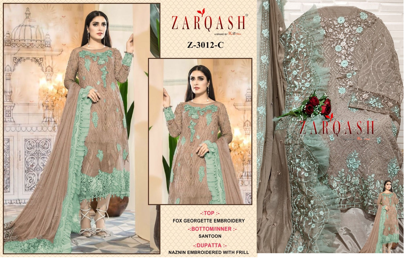 3012 Zarqash Georgette Pakistani Salwar Suits