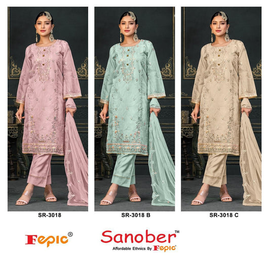 3018-Sanober Fepic Organza Pakistani Readymade Suits