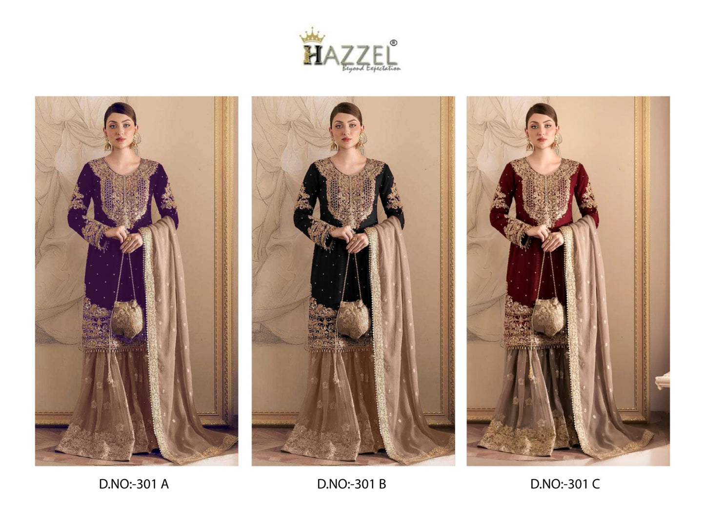 301Abc Hazzel Georgette Pakistani Salwar Suits Manufacturer India