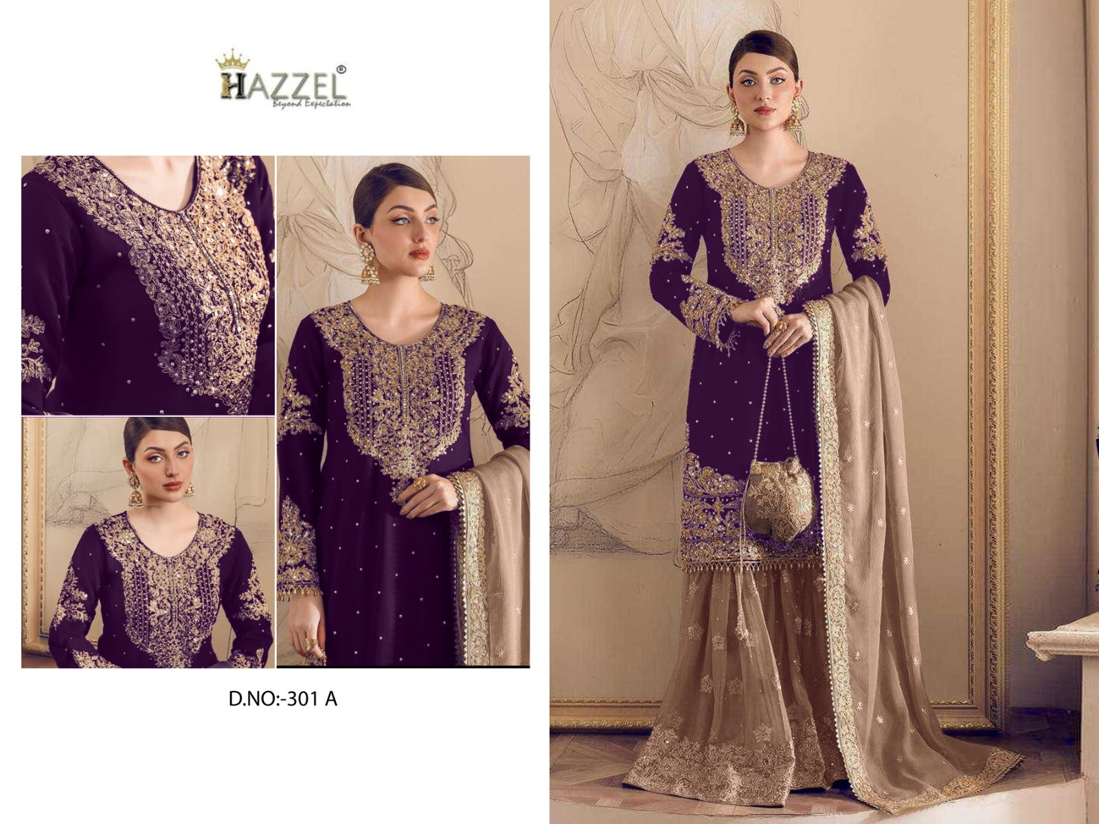 301Abc Hazzel Georgette Pakistani Salwar Suits Manufacturer India