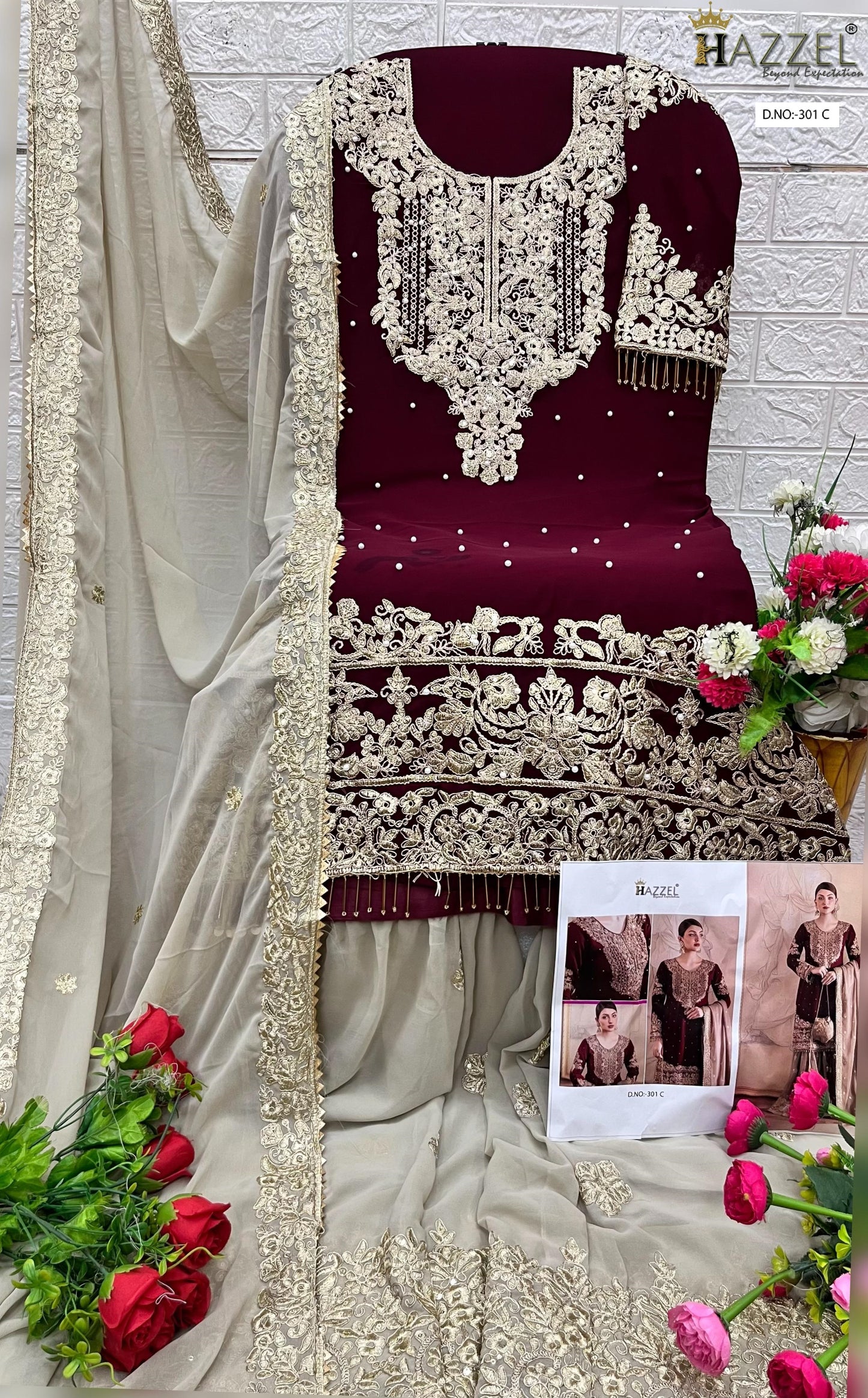 301Abc Hazzel Georgette Pakistani Salwar Suits Manufacturer India