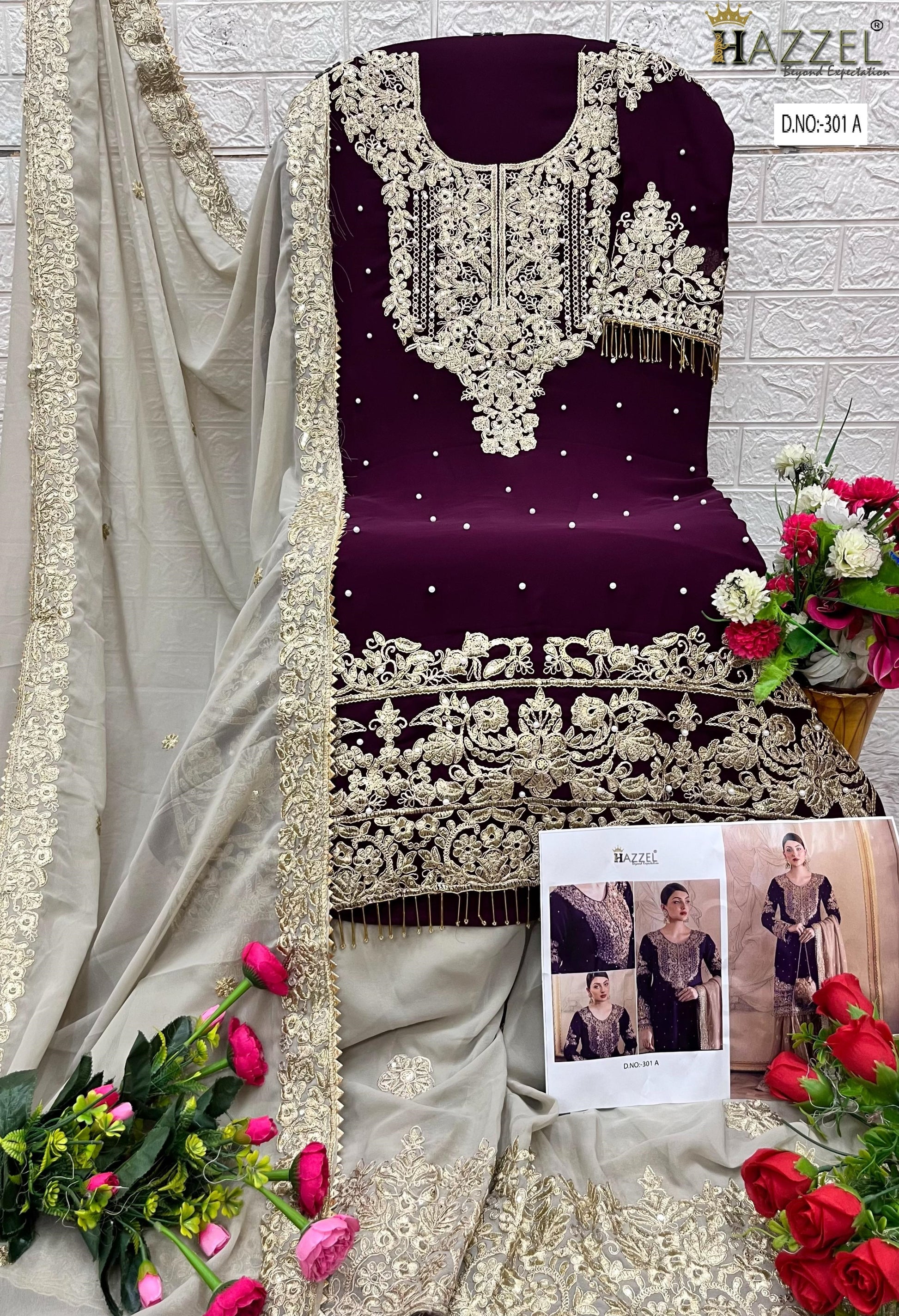 301Abc Hazzel Georgette Pakistani Salwar Suits Manufacturer India