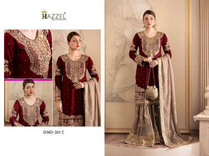 301Abc Hazzel Georgette Pakistani Salwar Suits Manufacturer India