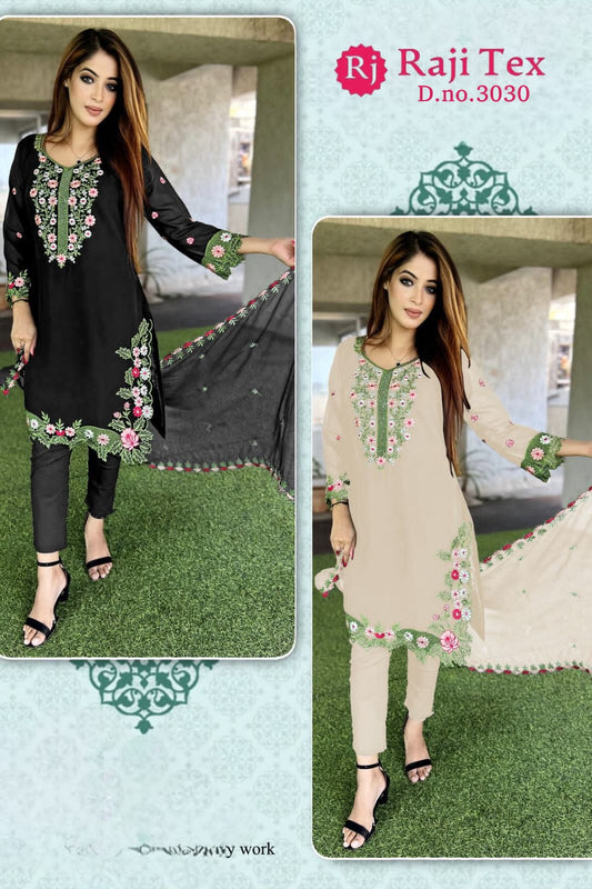 3030 Raji Fox Georgette Pakistani Readymade Suits Supplier Ahmedabad