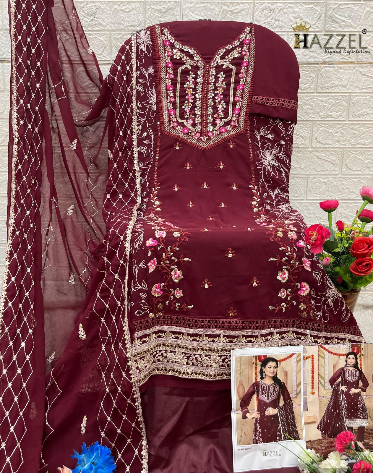 306Abcd Hazzel Blooming Pakistani Salwar Suits Manufacturer Gujarat