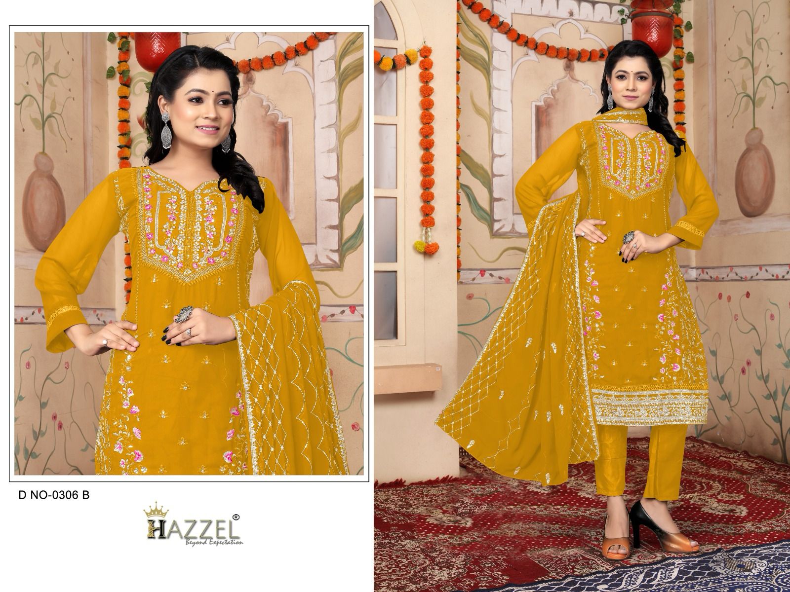 306Abcd Hazzel Blooming Pakistani Salwar Suits Manufacturer Gujarat