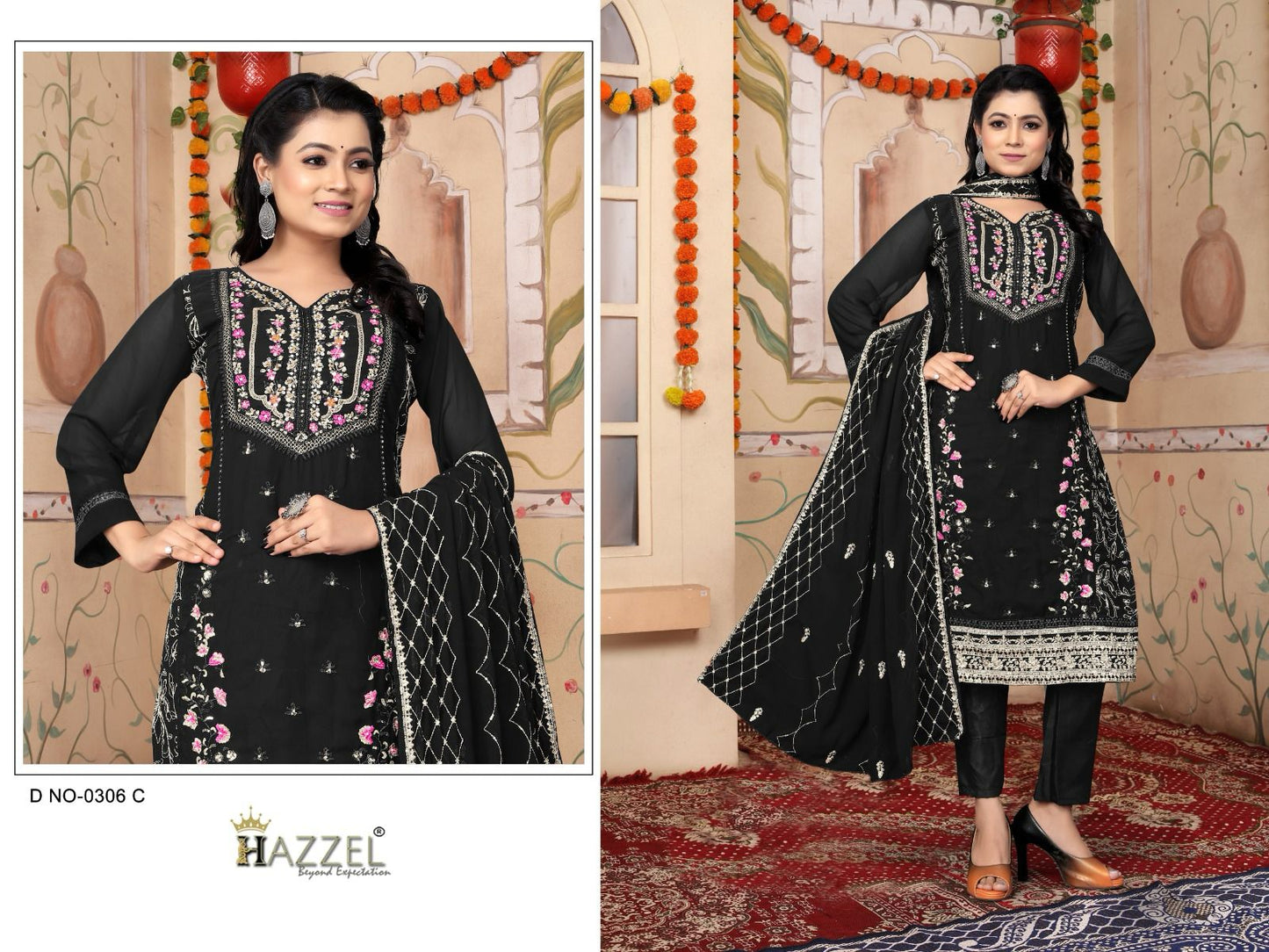 306Abcd Hazzel Blooming Pakistani Salwar Suits Manufacturer Gujarat