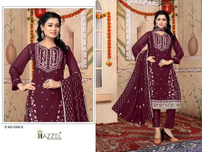 306Abcd Hazzel Blooming Pakistani Salwar Suits Manufacturer Gujarat