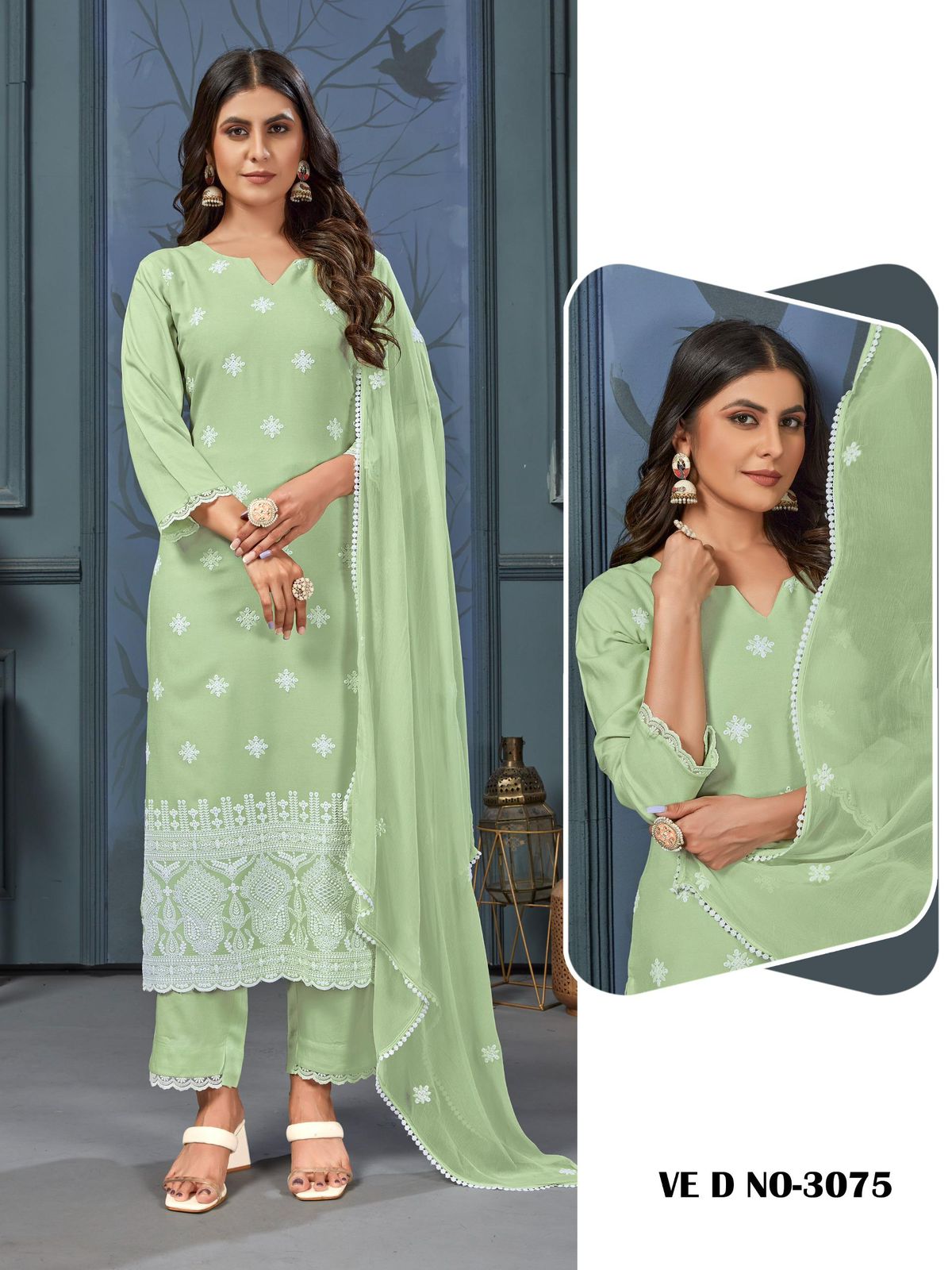 3073-3076 Ladies Flavour Heavy Rayon Readymade Pant Style Suits Manufacturer India