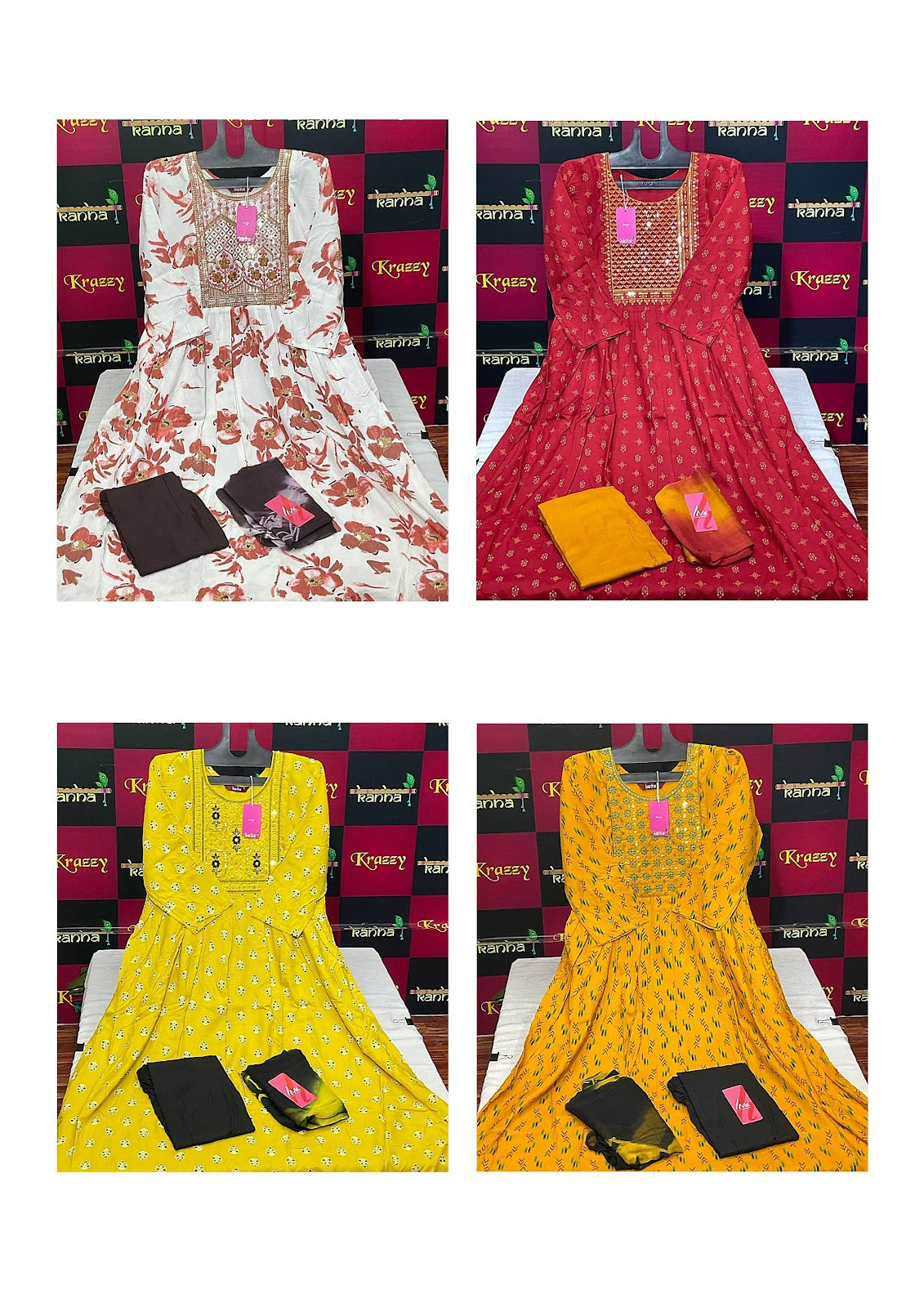 310125 Queen Feeding Kanha Reyon Readymade Pant Style Suits Wholesaler India