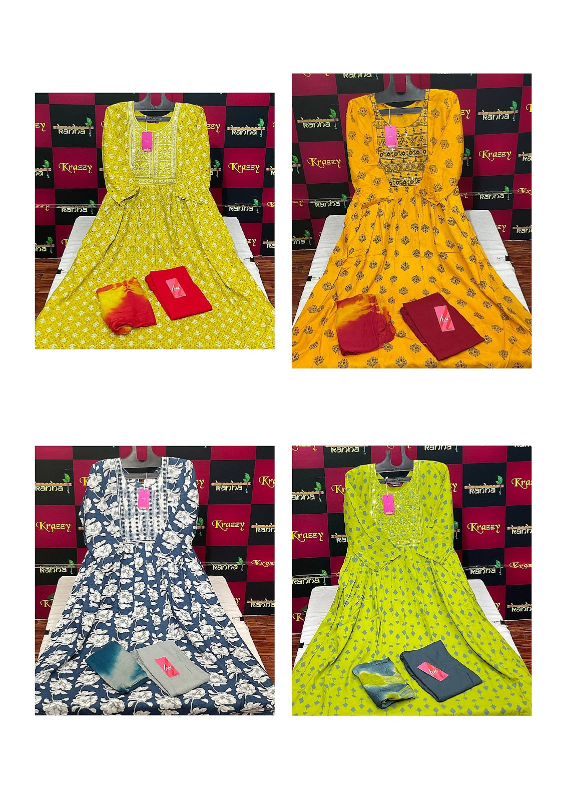 310125 Queen Feeding Kanha Reyon Readymade Pant Style Suits Wholesaler India