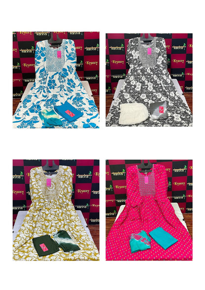 310125 Queen Feeding Kanha Reyon Readymade Pant Style Suits Wholesaler India