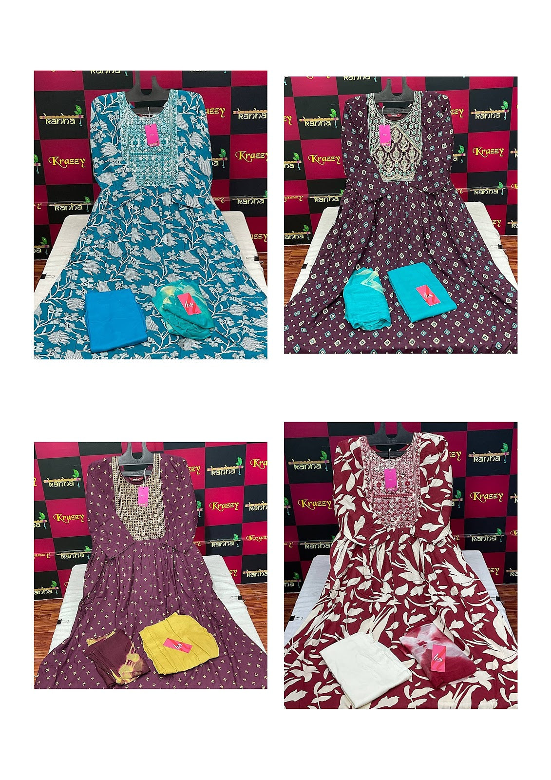 310125 Queen Feeding Kanha Reyon Readymade Pant Style Suits Wholesaler India