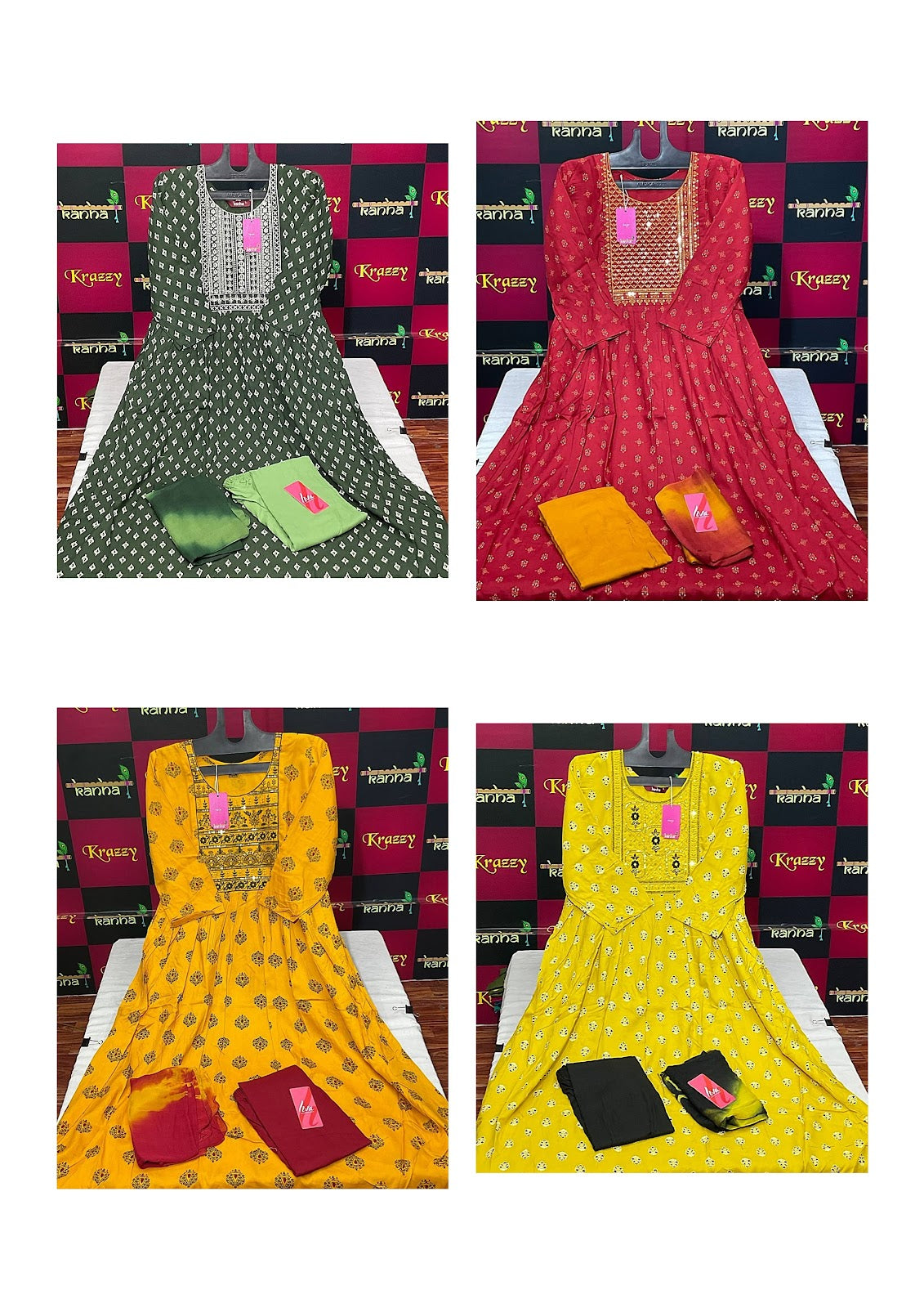 310125 Queen Feeding Kanha Reyon Readymade Pant Style Suits Wholesaler India