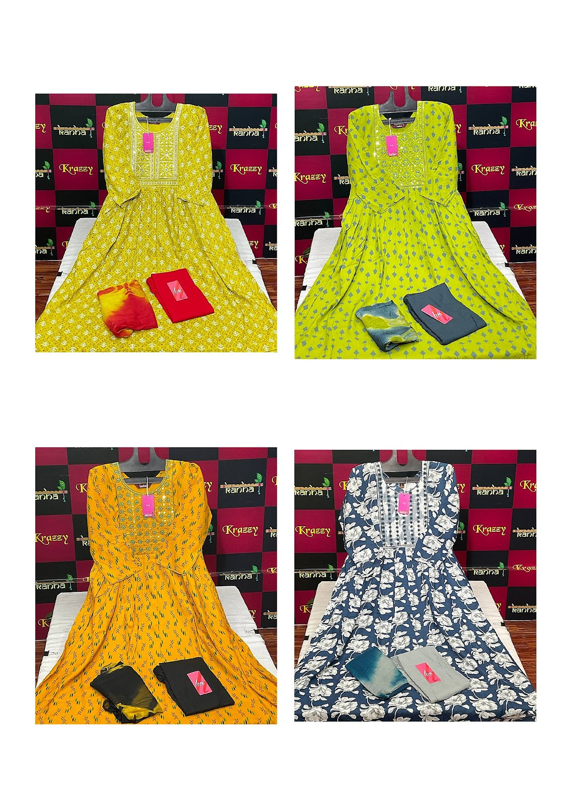 310125 Queen Feeding Kanha Reyon Readymade Pant Style Suits Wholesaler India