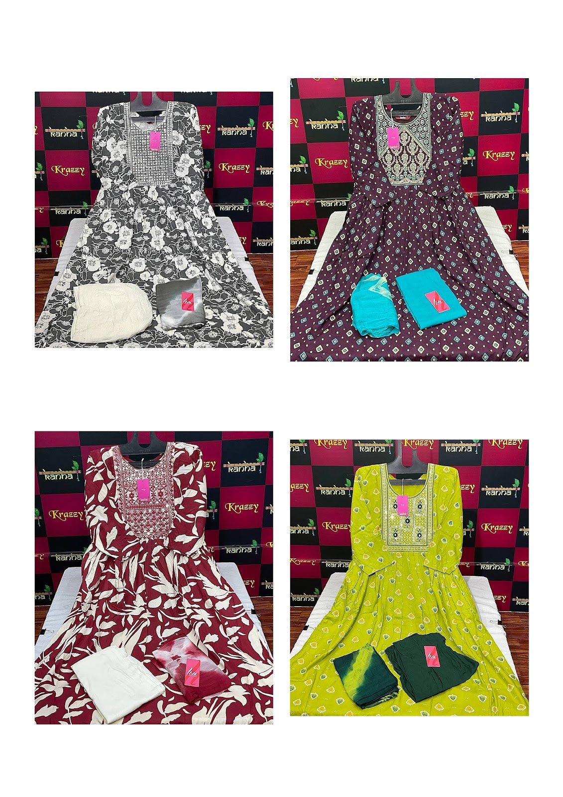 310125 Queen Feeding Kanha Reyon Readymade Pant Style Suits Wholesaler India