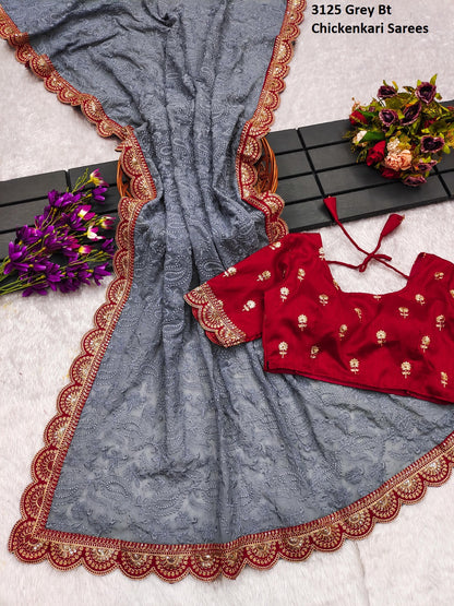 3125 Bt Georgette Sarees Exporter