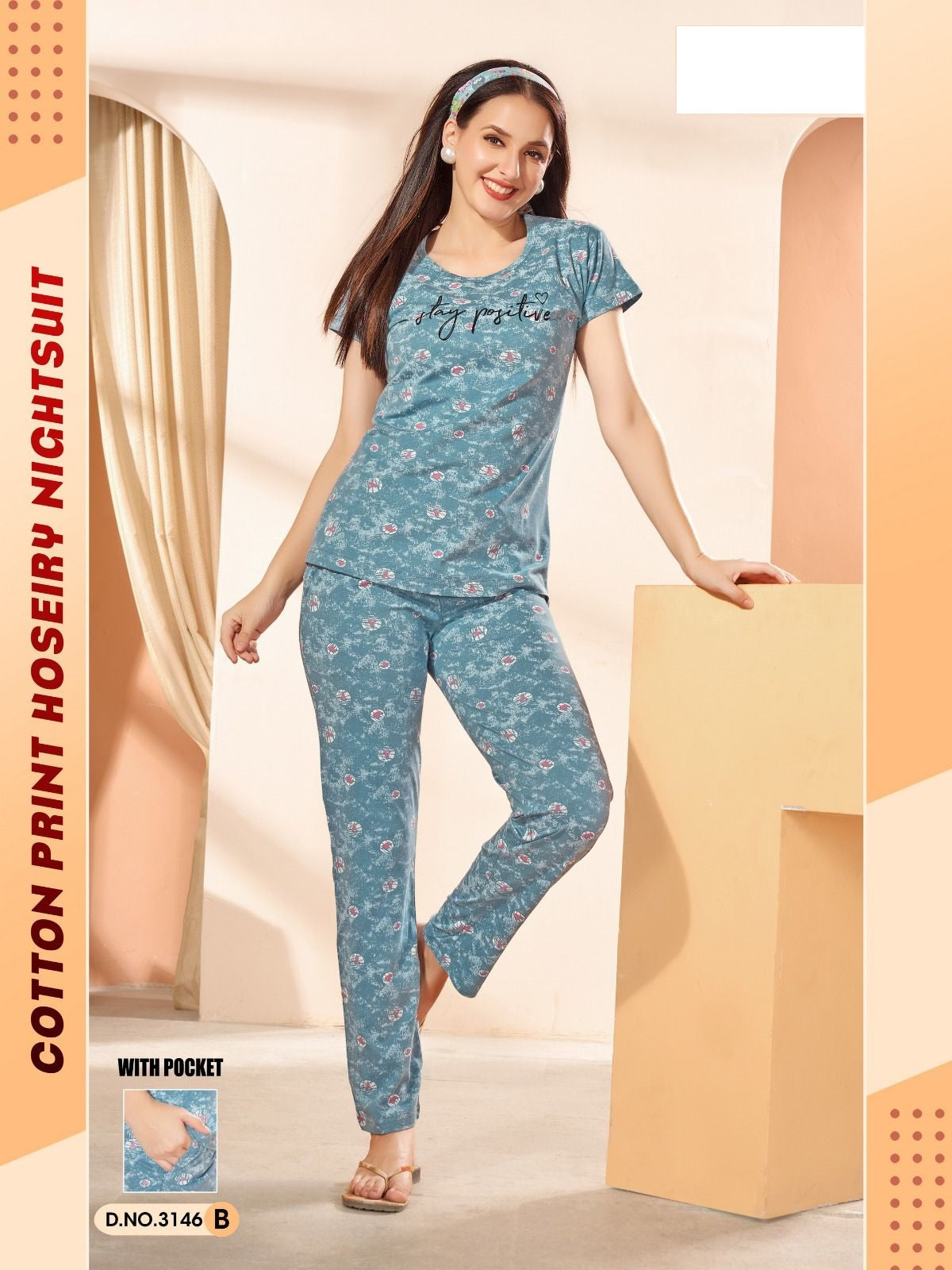 3146B Wld Hosiery Cotton Pyjama Night Suits Exporter
