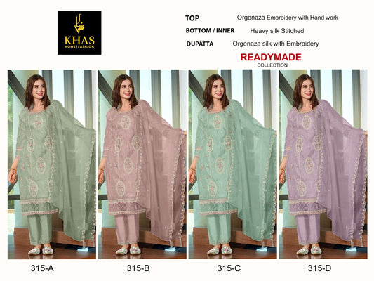315 Khas Organza Pakistani Readymade Suits Manufacturer Gujarat
