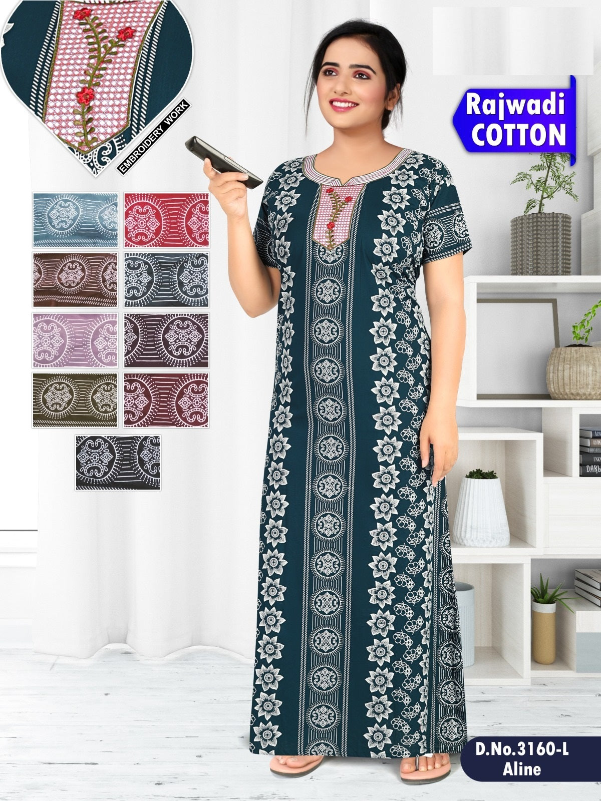 3160 Wld Cotton Night Gowns Exporter India