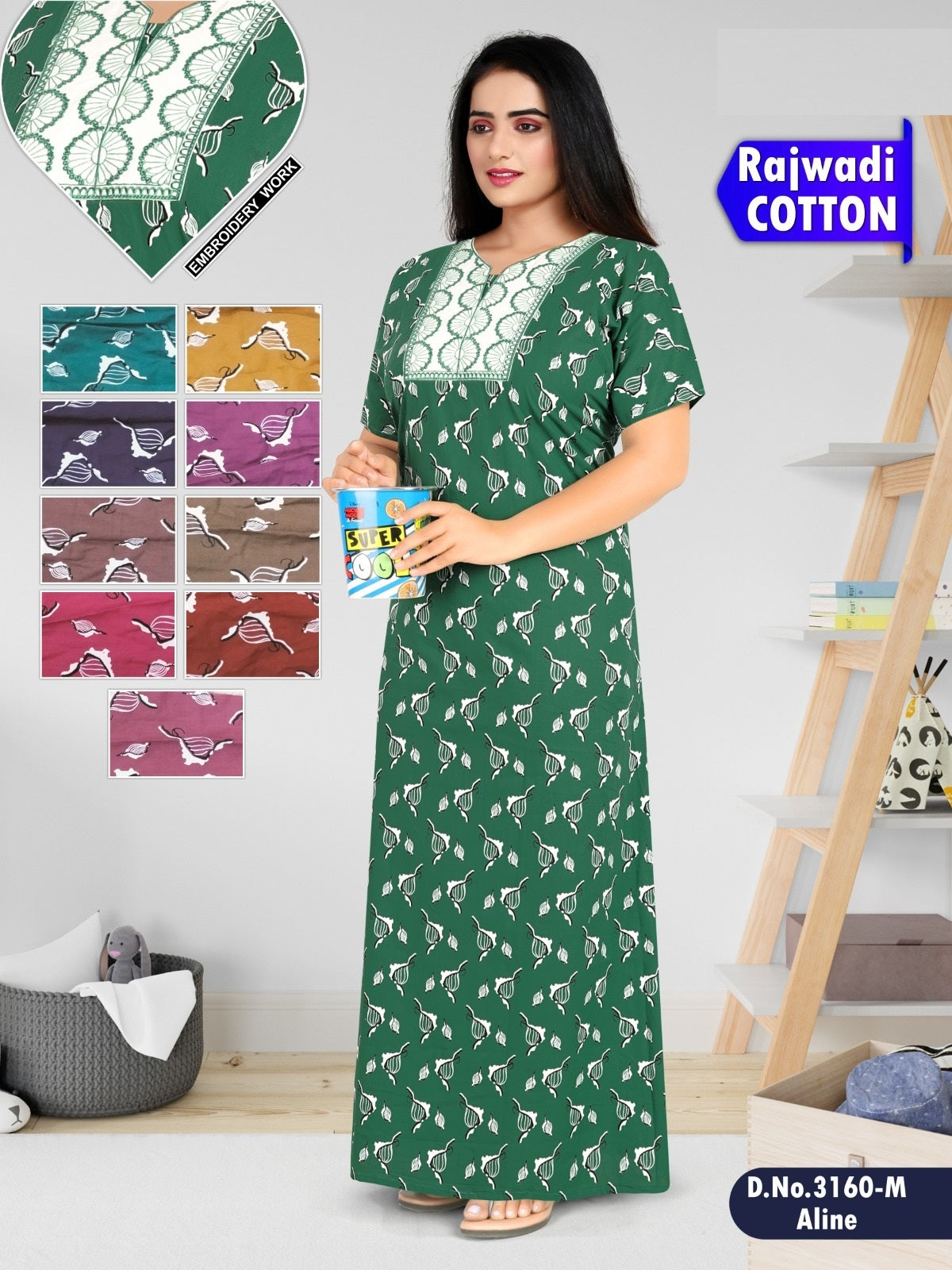 3160 Wld Cotton Night Gowns Exporter India