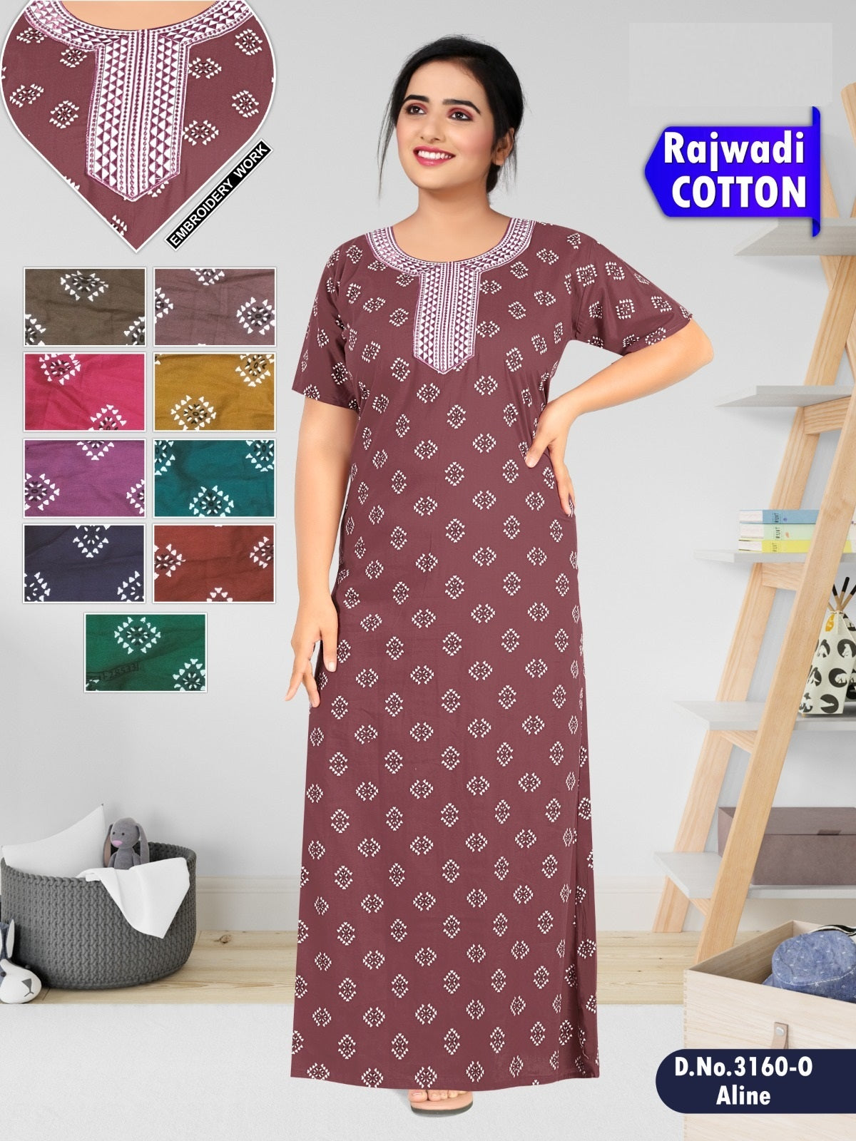 3160 Wld Cotton Night Gowns Exporter India