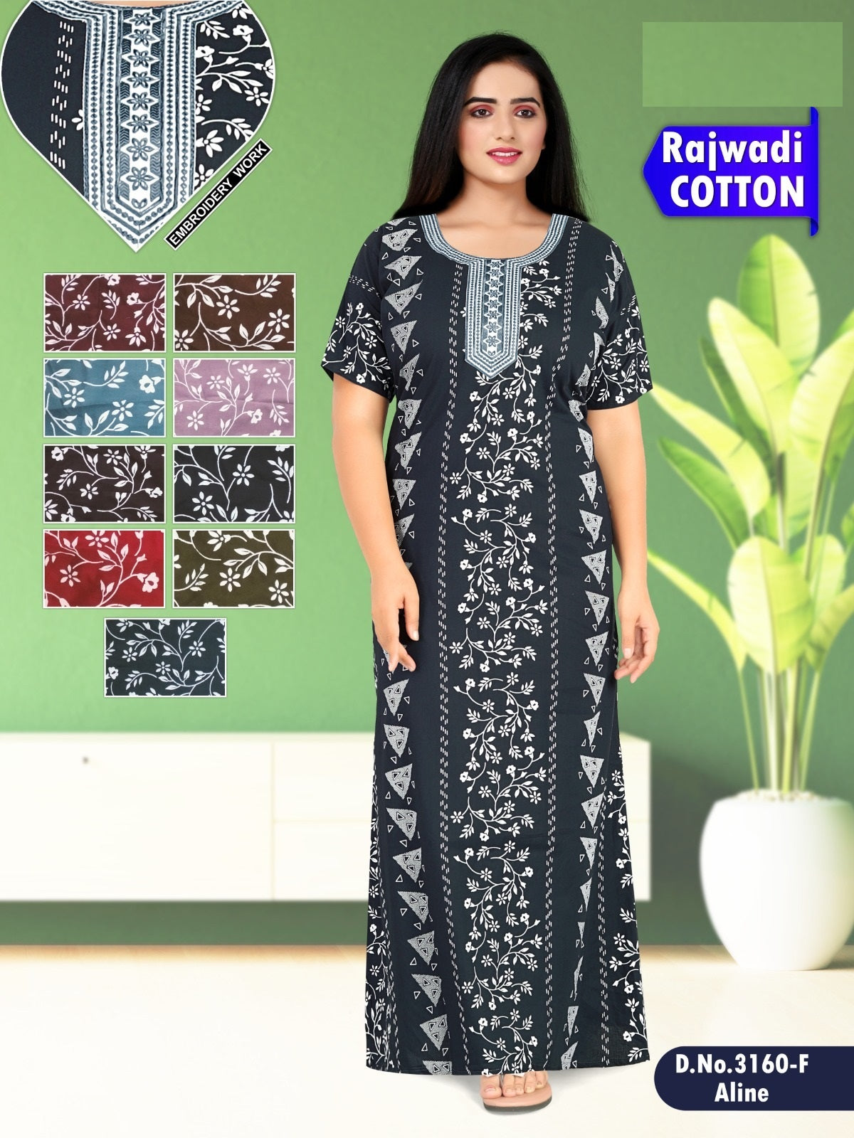 3160 Wld Cotton Night Gowns Exporter India