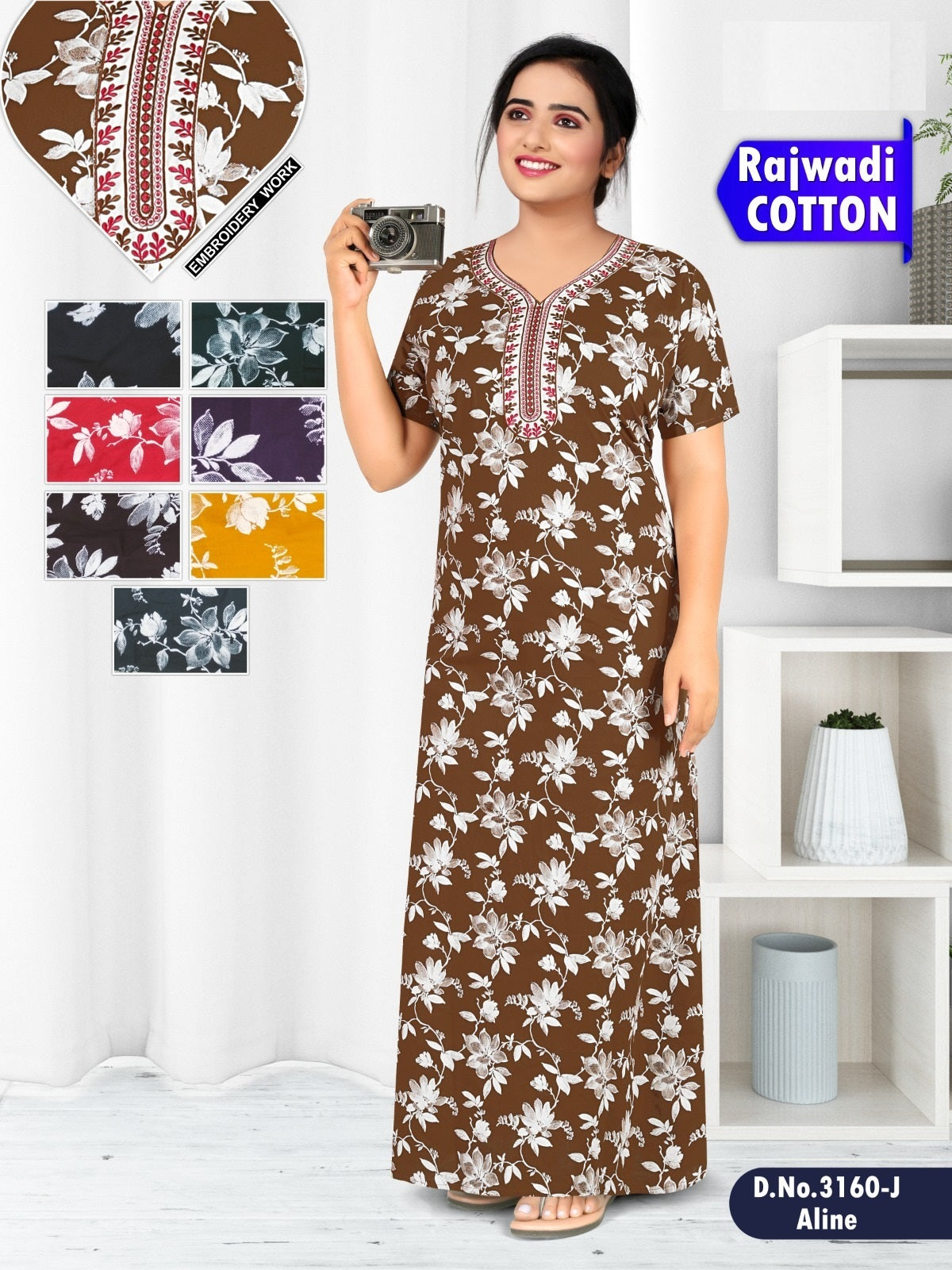 3160 Wld Cotton Night Gowns Exporter India