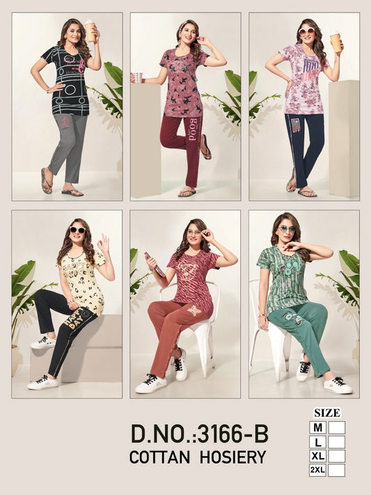 3166 B Wld Hosiery Cotton Pyjama Night Suits Manufacturer Gujarat