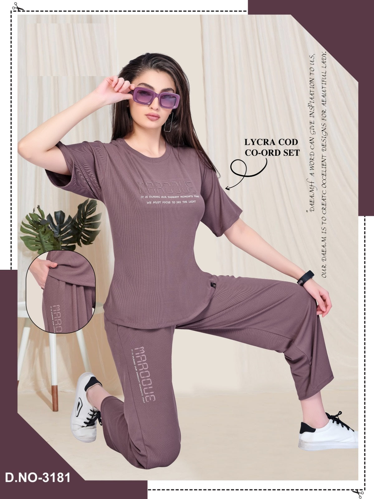 3181 Wld Lycra Co Ord Set Exporter Gujarat