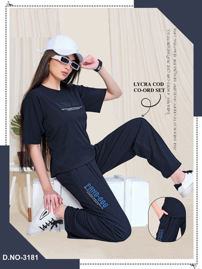 3181 Wld Lycra Co Ord Set Exporter Gujarat