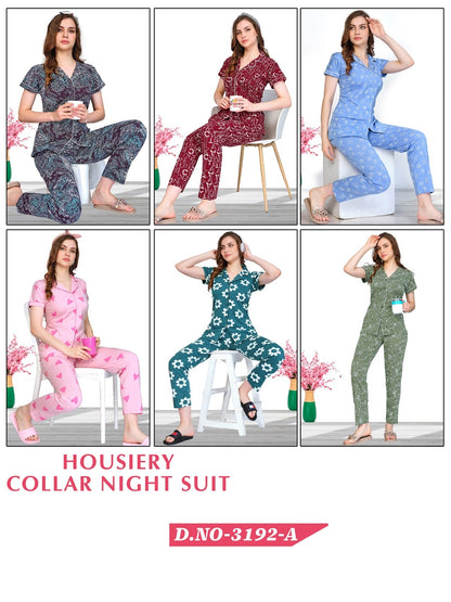 3192 A Wld Hosiery Collar Night Suits Supplier Ahmedabad