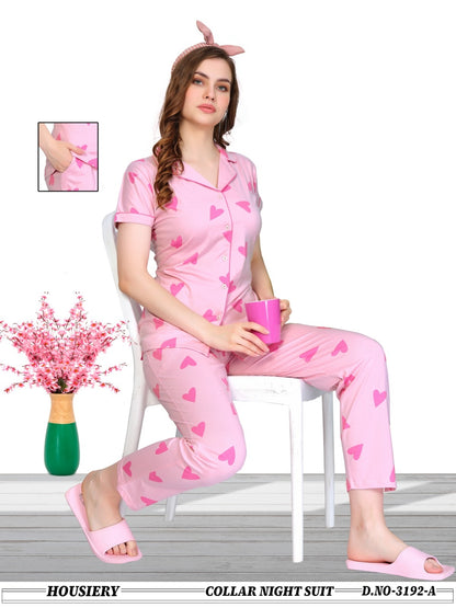 3192 A Wld Hosiery Collar Night Suits Supplier Ahmedabad