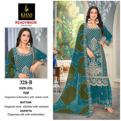 328 Abcd Khas Organza Pakistani Readymade Suits Exporter India
