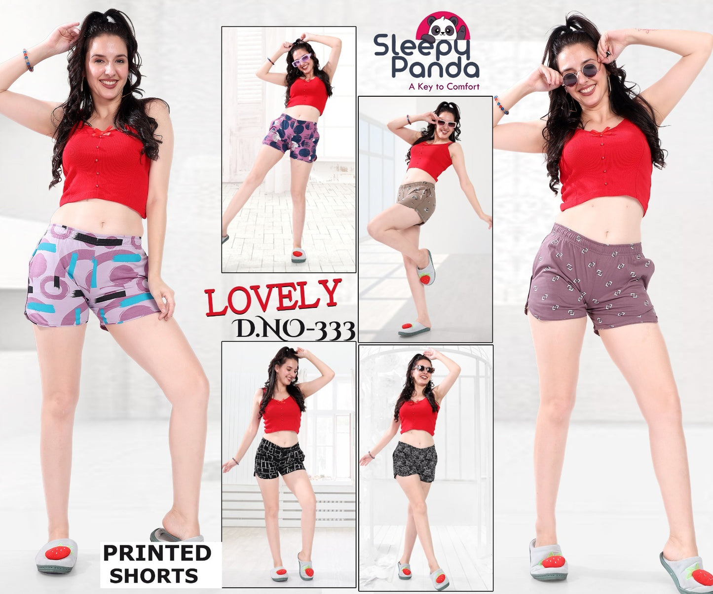 333 Sleepy Panda Hosiery Women Shorts