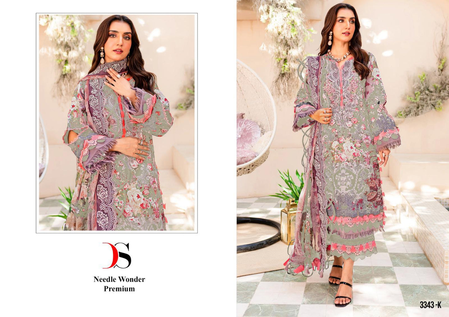 3343 Bk Deepsy Cotton Pakistani Patch Work Suits Wholesaler India