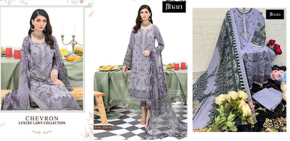 3356 Chevron Luxury Lawn Collection Jihan Lawn Cotton Pakistani Salwar Suits Exporter Gujarat