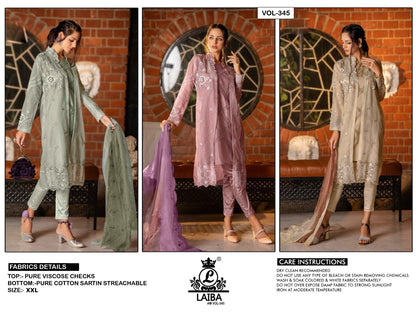 345 Laiba Viscose Pakistani Readymade Suits Supplier